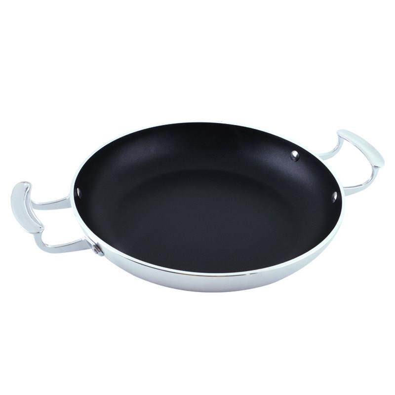 平底锅双耳不粘锅商用电磁炉锅牛肋条煎锅不沾煎盘卡式炉干锅大号