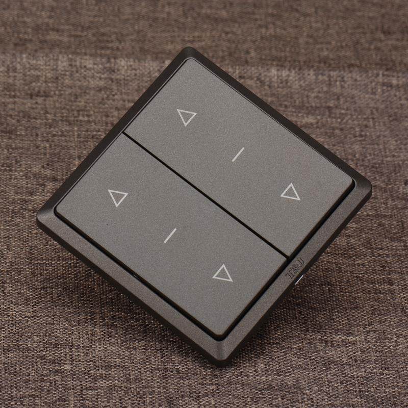 86型二位电动窗帘回弹开关 双开按键自动复位面板天基牌 多颜色