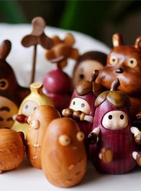 Joe/不完美木生摆件大合集创意水果可爱香蕉小熊猫桌面装饰自用