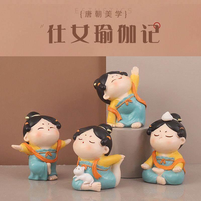 陶瓷娃娃古风摆件办公桌唐仕女桌面装饰治愈解压中国风家居饰品