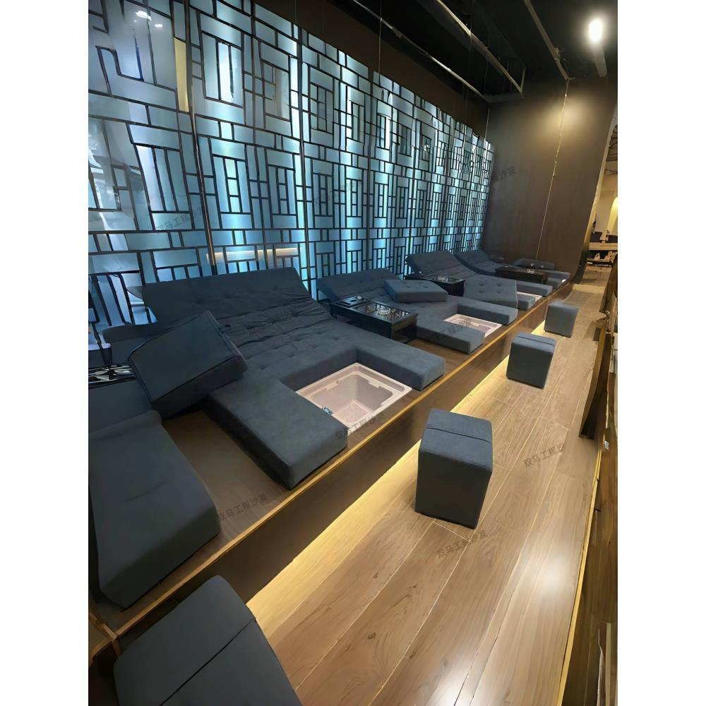 电动足浴炕床垫带盆一体足疗按摩床洗浴中心足疗沙发电动泡脚炕床