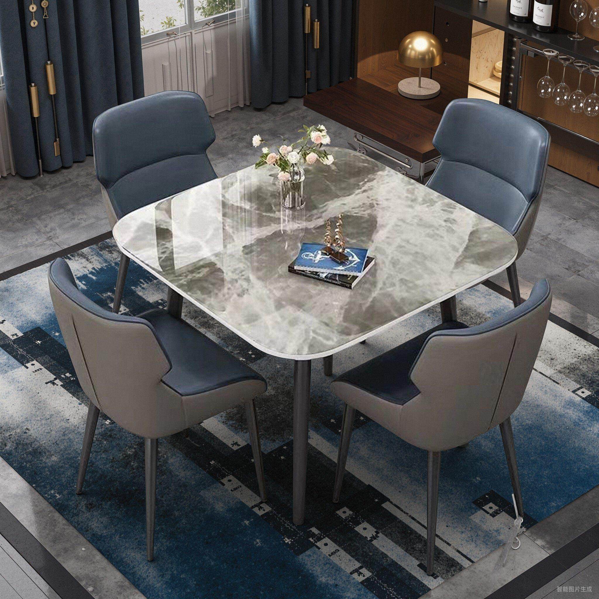 正方形岩板桌接待洽谈组合餐桌子奶茶面 面板轻奢小桌耐高温台面,住宅家具,岩板餐桌,淘宝优惠券,粉丝福利购,淘宝优惠卷