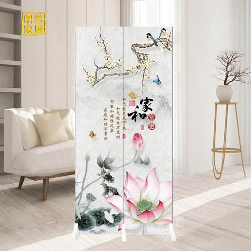 现代简约小户型客厅入户玄关进门隔断化妆室遮挡中式屏风折叠移动