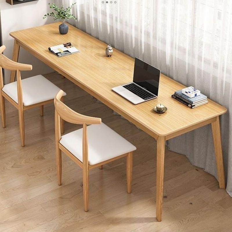 人书桌长条桌实腿靠窗靠墙桌ILT窄桌子办公桌电双脑工作台家用木