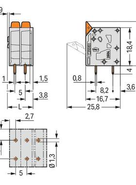 万可接线端子端PCB型接线SNE子，号gwao2604-3112
