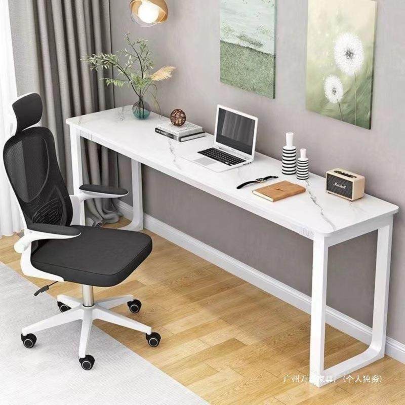 POH意式片岩板长条书桌窄条桌现代简约暖气桌置物架玄关桌靠墙电