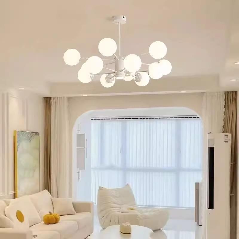 客厅吊2灯简约代大现气025年新奶款949卧室灯具魔豆分子油风客厅