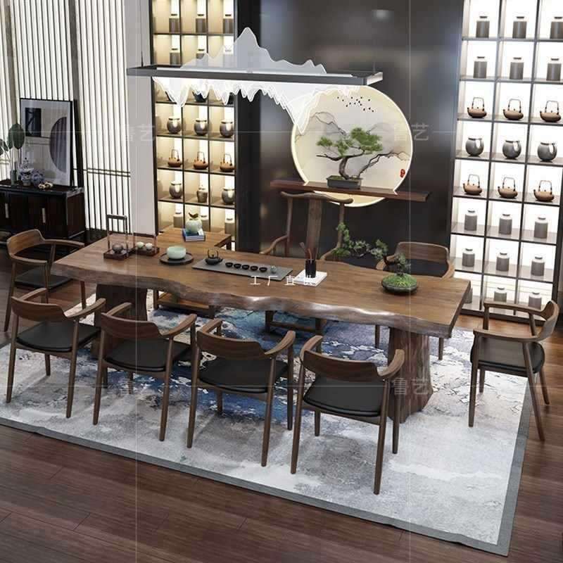 木大板桌茶家用整板泡桌茶椅原组合新中式台实木茶FKC桌禅意功夫