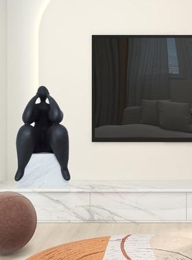 店轻抽象人物雕塑摆件房售楼处样板创意摆设艺术品酒RRX软奢装装