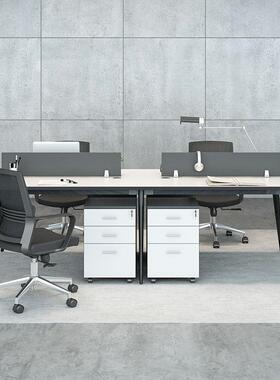 脑职员公屏桌椅组合办4人位办公桌白色HXW员工桌6人电桌简约现代