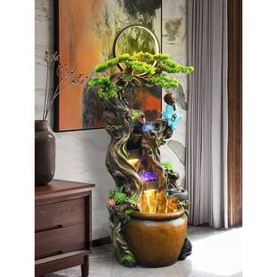 假山水流喷泉布庭院风水轮球厅办公室生财7摆件开业造景加瀑湿客