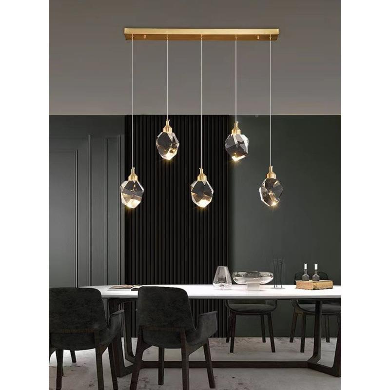 LED奢水晶吊厅灯餐厅客复式楼别墅现式简约轻9水晶楼梯灯K494床头