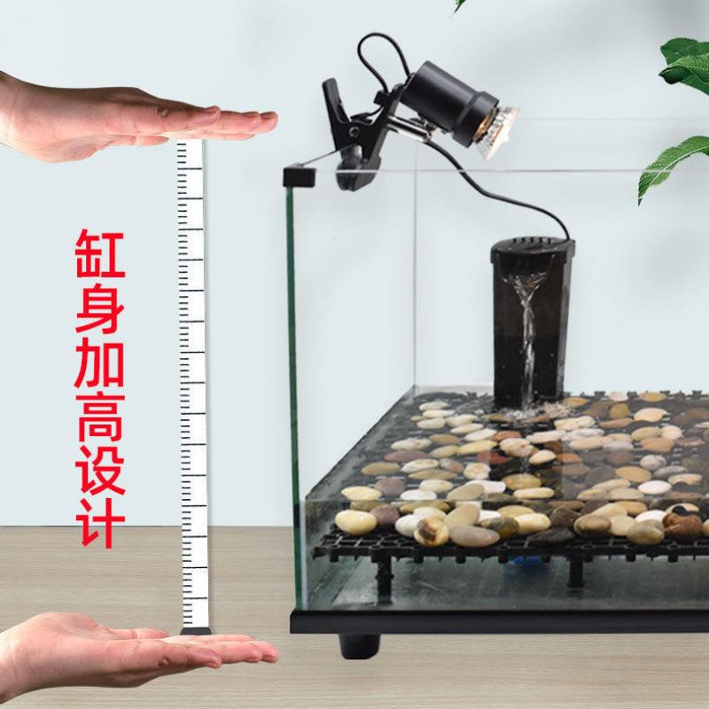 玻璃乌缸龟离便分态带晒台别墅大型鱼龟龟生共养乌龟专用缸小鱼缸