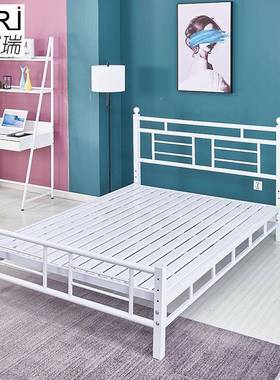 舍铁架床简出租屋方管HNW铁易骨艺白色排床架公寓楼宿铁板床架子