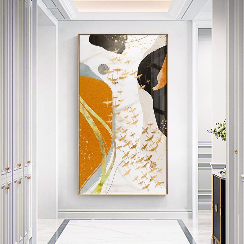 山涧鹿麋奢梦现代轻QX202106玄关装饰画鹿气过道走廊挂画客大厅餐