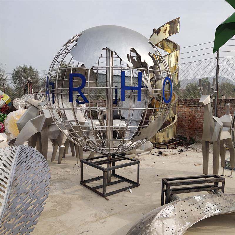 不锈钢切面VRH鹿花公园象几何雕塑摆件户外景观铁艺梅鹿抽术艺装