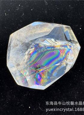 阿321654赛斯特莱梵天体天然白水晶晶随形彩虹石原石打家居客厅摆