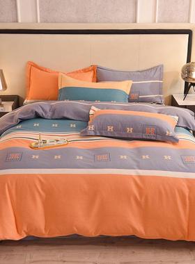 新款四季加VQB厚床亲肤棉磨件毛纯棉四件套全床单被套三套上用品