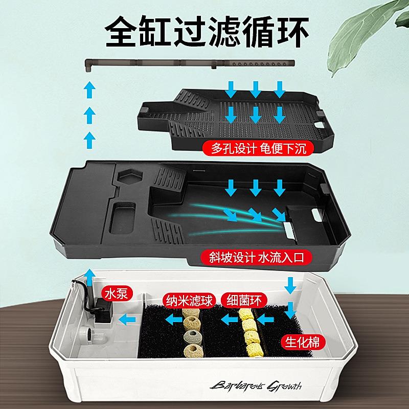 乌龟专用缸家用带晒台巴西家型用大生缸态厂家直供龟别墅养乌龟龟