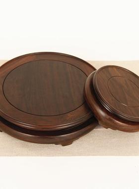 檀黑木光面奇石摆件n6N2dZcS盆景底形托石头茶壶瓷器玉器展示坐圆