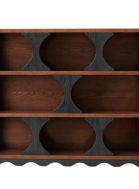 复古实书柜拱形半墙AL100469置架中示古木风玄关展物柜储物柜