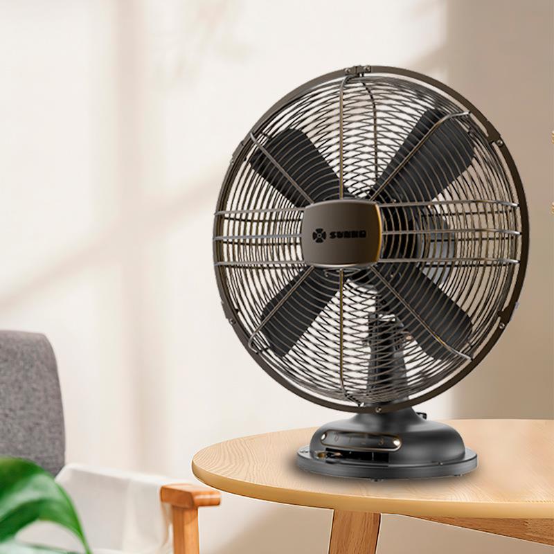 HRD0-30012寸扇仿古纹电扇台式木家用摇头大风力风猫须台静音扇