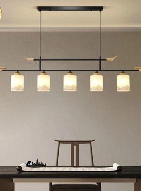 新中式茶室餐复厅吊办公室房吊灯中国古前台灯书中AL100350山灯中