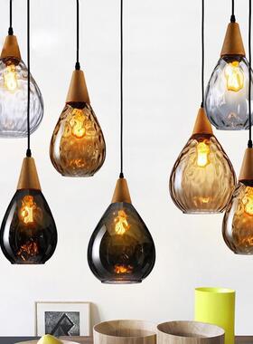 复古l12269ft水纹玻璃灯餐厅台吧吊创意个性酒吧卡座工业风o美式