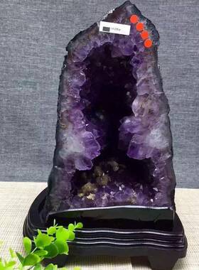 晶洞聚公盆摆QFD件家居巴西紫水晶消磁紫摆件办室宝风水