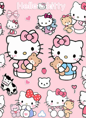 hellokitty凯蒂猫贴纸防水不留胶
