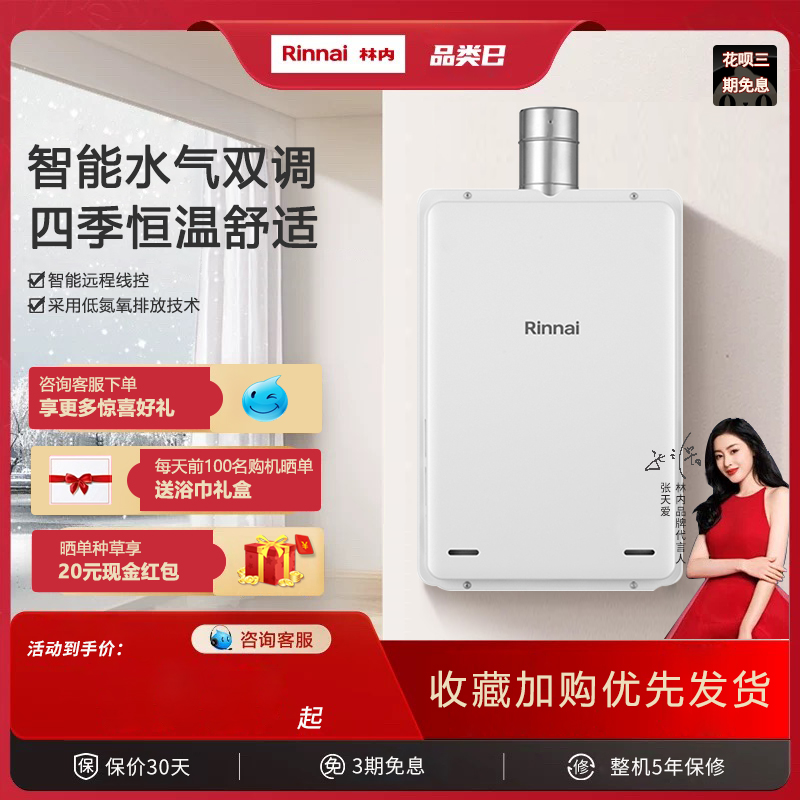 林内20升强排式天燃气热水器