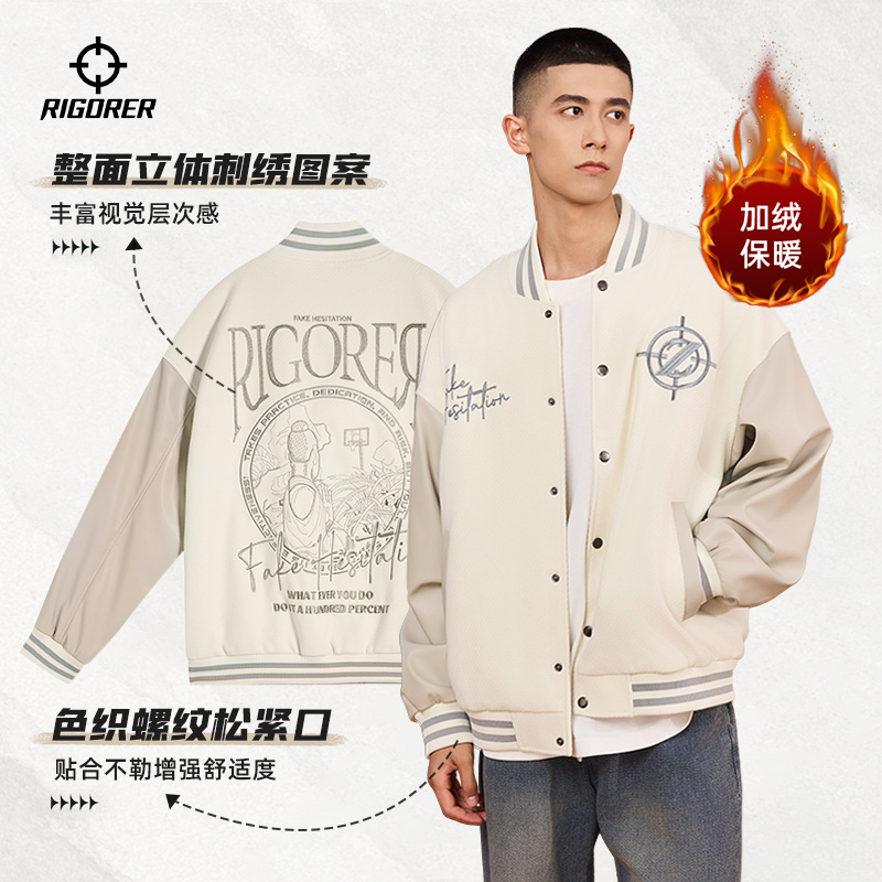 准者棒球服夹克外套拜佛刺绣拼接