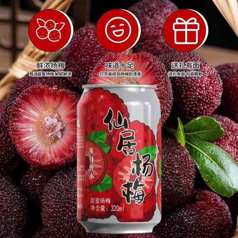 【320ml*12罐】仙居杨梅汽水果味气泡水饮料0脂0卡夏日下午茶6罐