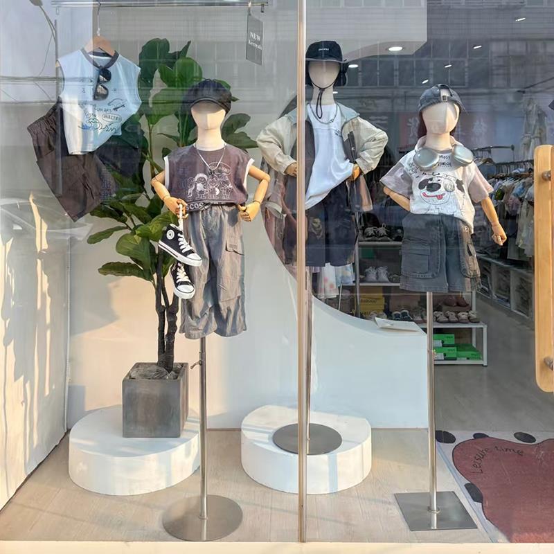 童装模特道具半身儿童模特男女小孩实木手服装假人模特展示架全身