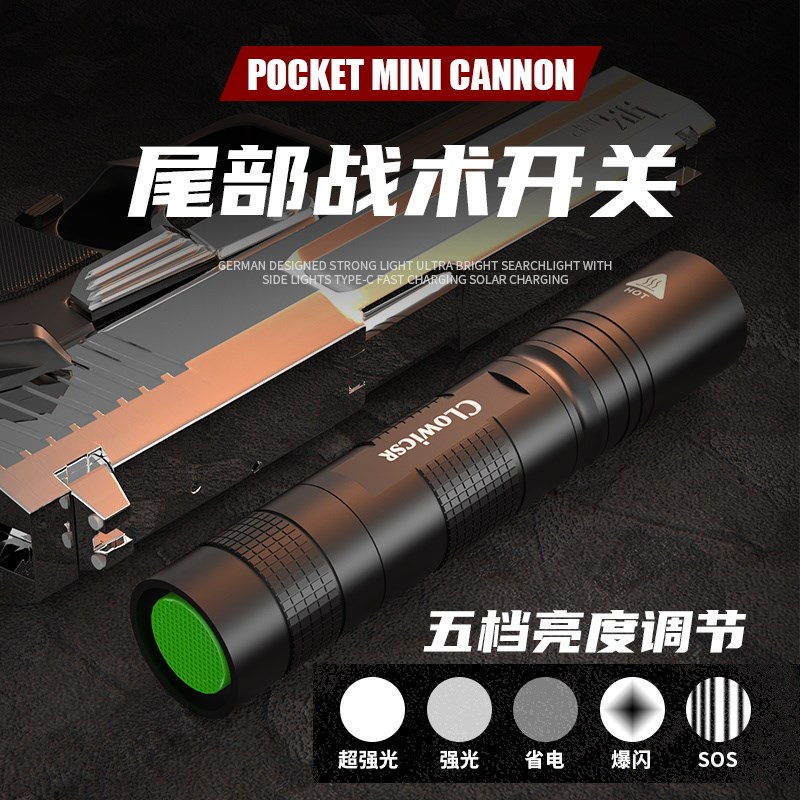 手电筒强光可充电小型便携超亮远射18650耐用家用超长续航迷你灯