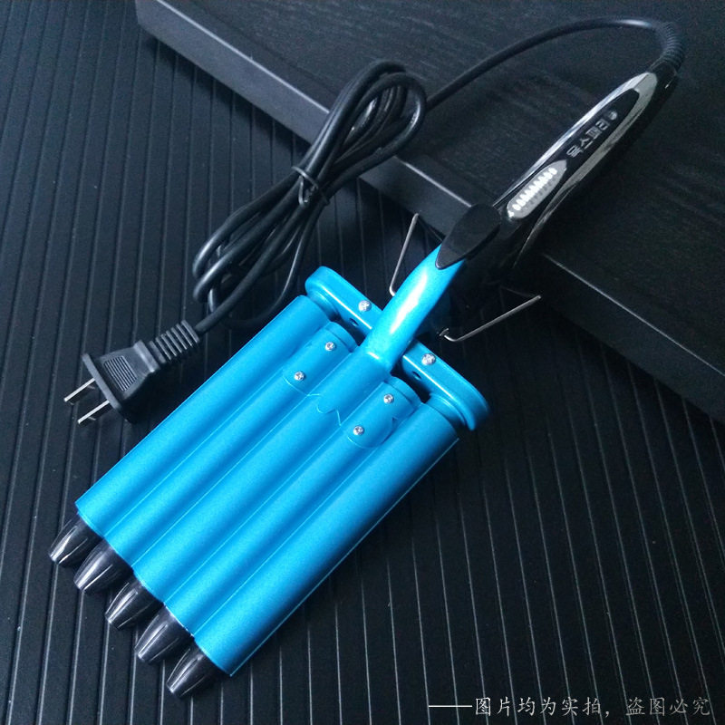 五棒水波纹大蛋卷不伤发防烫五管卷发器大波浪蝴蝶夹板美发烫发棒