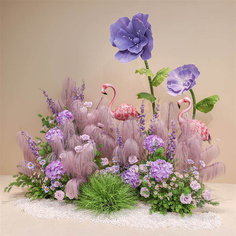 仿真粉黛芦苇花艺造景假绿植景观组合橱窗装饰仿生花植物美陈摆设