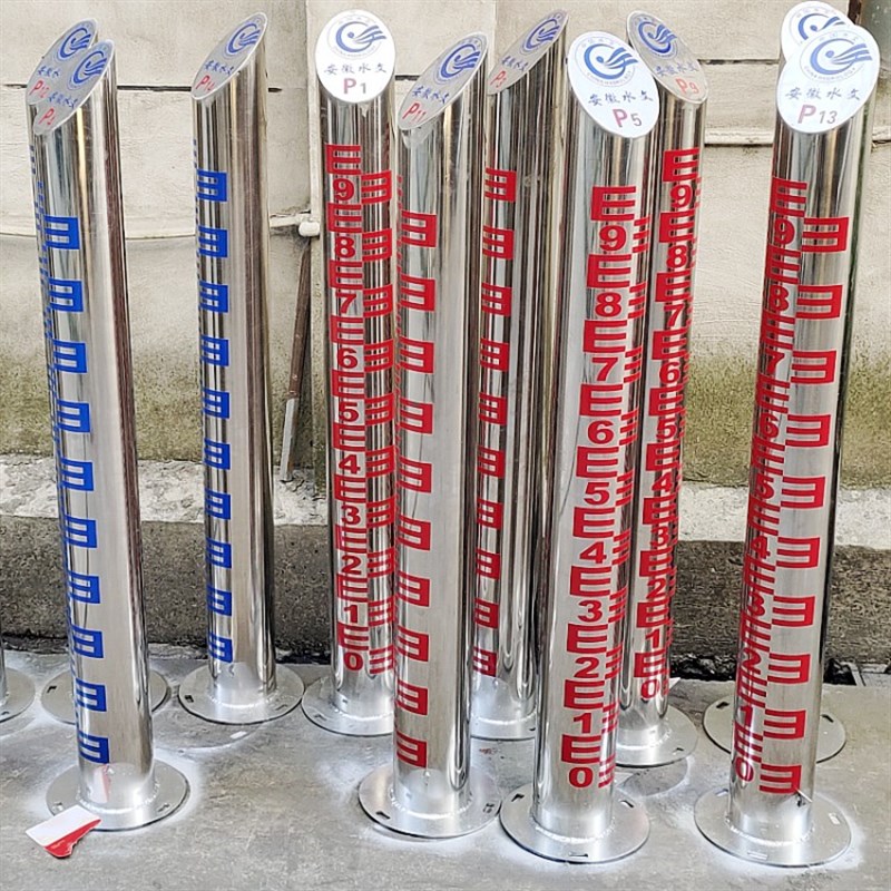 304不锈钢水位标尺 防腐蚀客制化圆柱型测量尺 立柱水尺