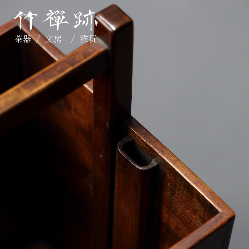 竹禅迹提拿碳盒 出游野外旅行便携款炭斗橄榄乌榄炭炭篓炭笼炭盒