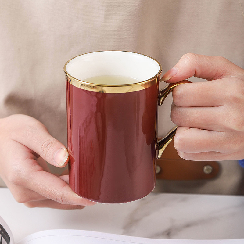 北欧轻奢水具套装家用客厅水杯茶杯茶具套装高档陶瓷水杯耐高温