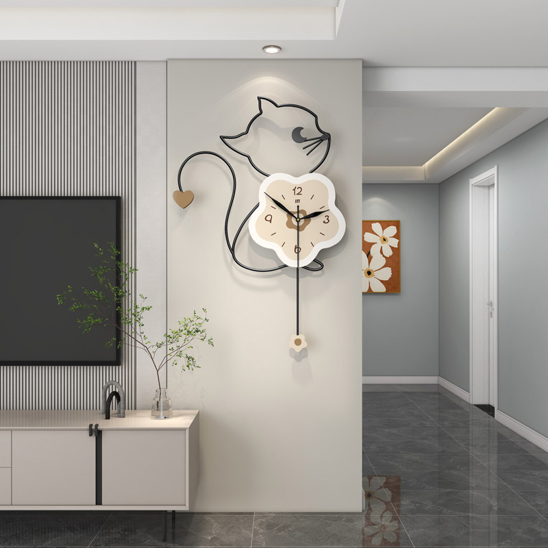 挂钟客厅现代简约家用创意卡通时钟餐桌挂墙静音时尚高级感钟表,家居饰品,挂钟,淘宝优惠券,粉丝福利购,淘宝优惠卷