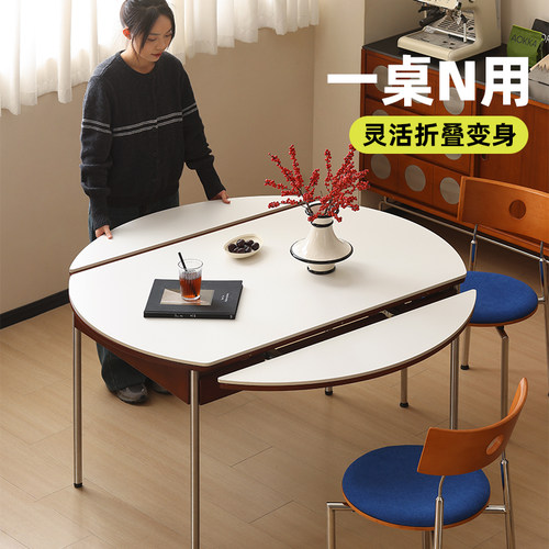 小万折叠圆桌伸缩餐桌小户型饭桌