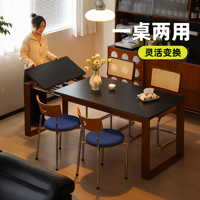 小万可伸缩岩板餐桌小户型