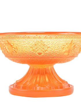 热销佛缘汇 琉璃供盘水财神家用佛前藏传密宗供佛八吉祥雕花佛堂