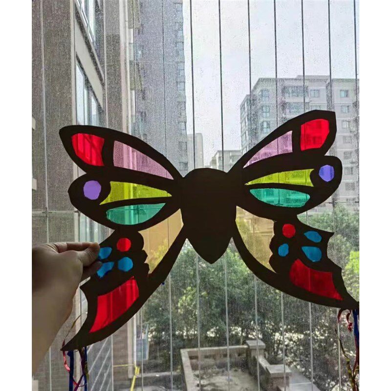热销彩色塑料pvc硬卡片儿童手工玻璃纸幼儿园透明三原色圆片A4光