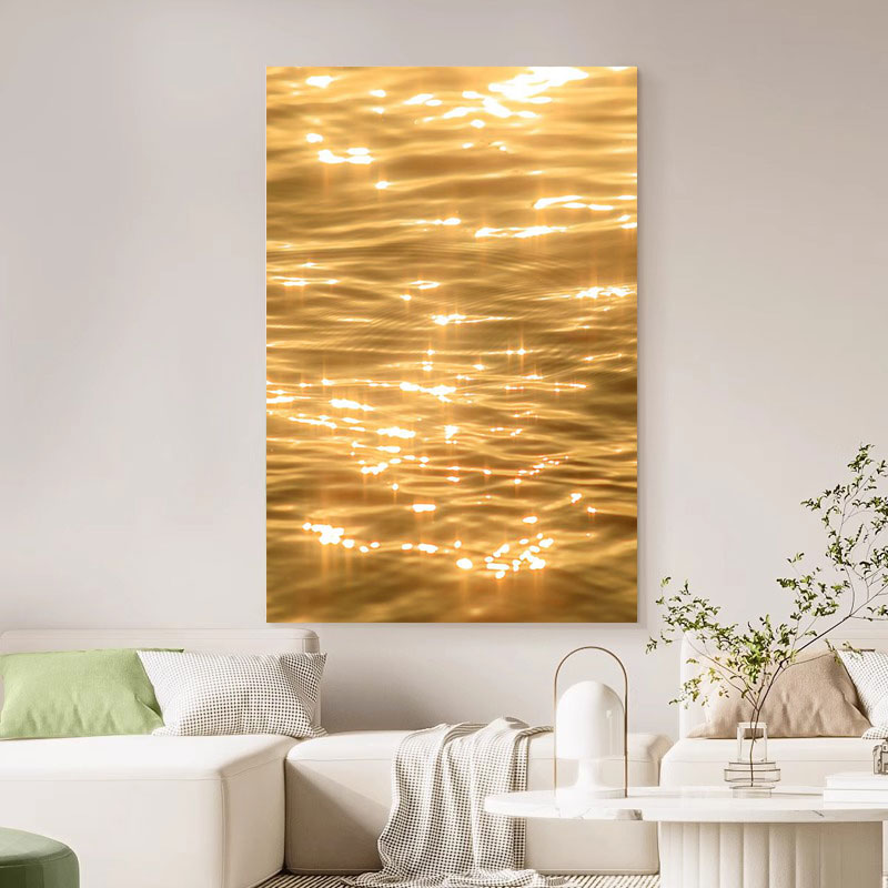 波光粼粼无框画水波纹装饰画海洋风海水客厅沙发大海水的元素挂画