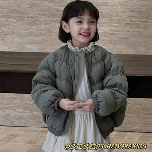 实体店儿童装女孩女生冬装洋气波拉冬季款90白鸭绒羽绒服夹克外套