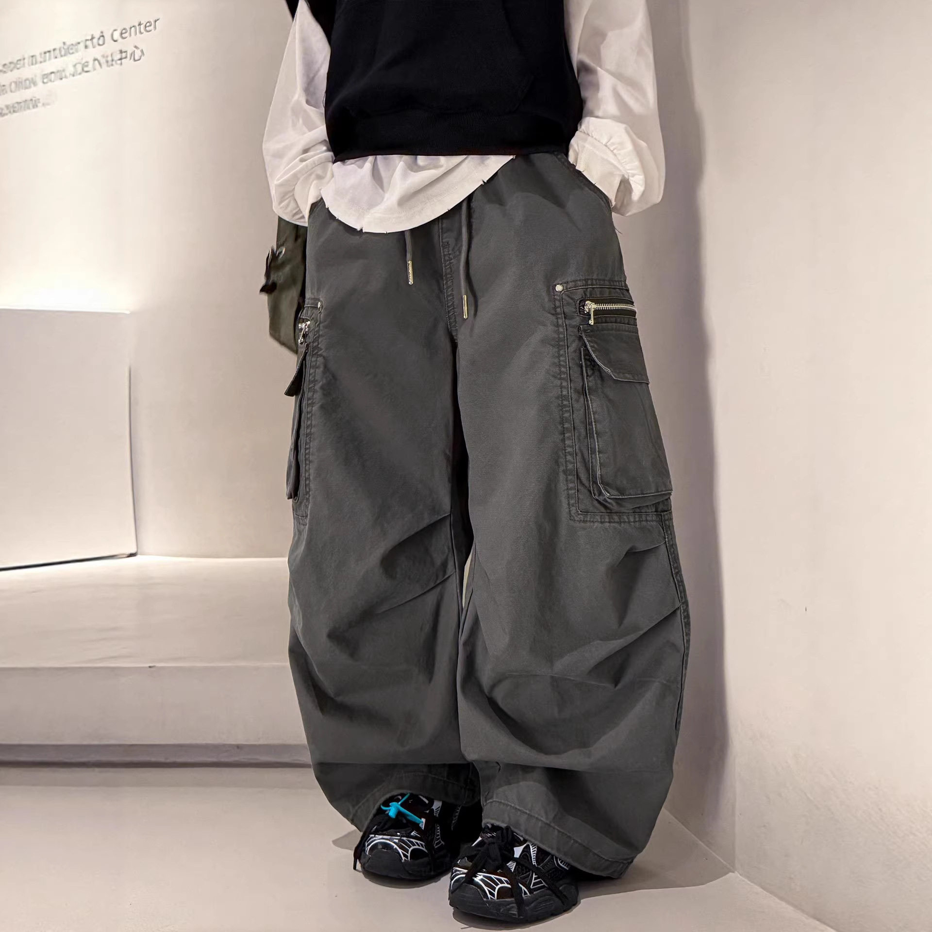 店儿童装男童裤子春秋款男孩大童时髦工装裤直筒儿童休闲春装裤子
