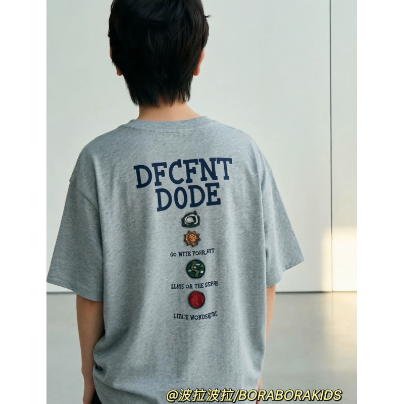 波拉实体店儿童装bora男生女孩街舞上衣秋夏季中大青少年短袖T恤