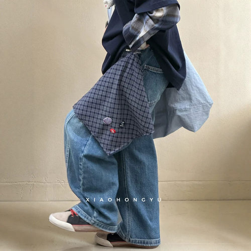 波拉bora牛仔裤秋装韩国童装初中生秋季裤子女童长裤亲子装